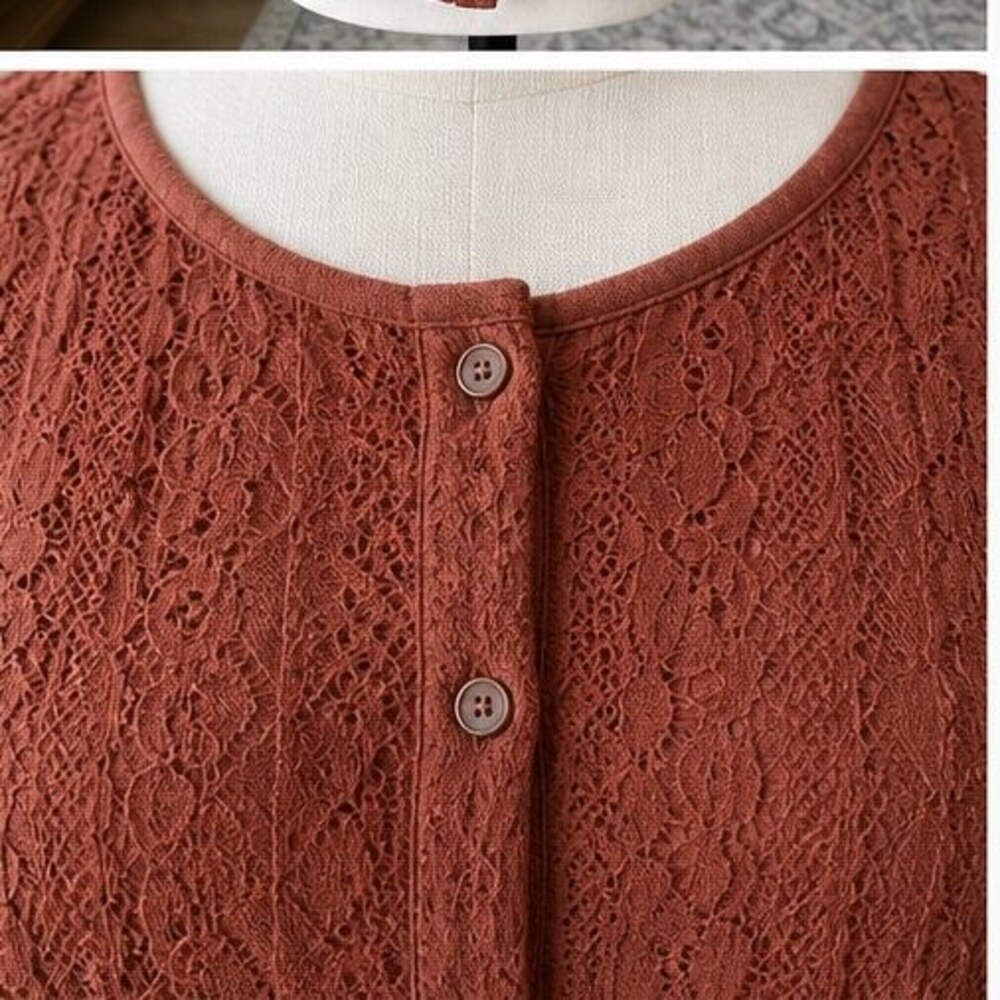 Rust Button Blouse - Picture 4 of 6